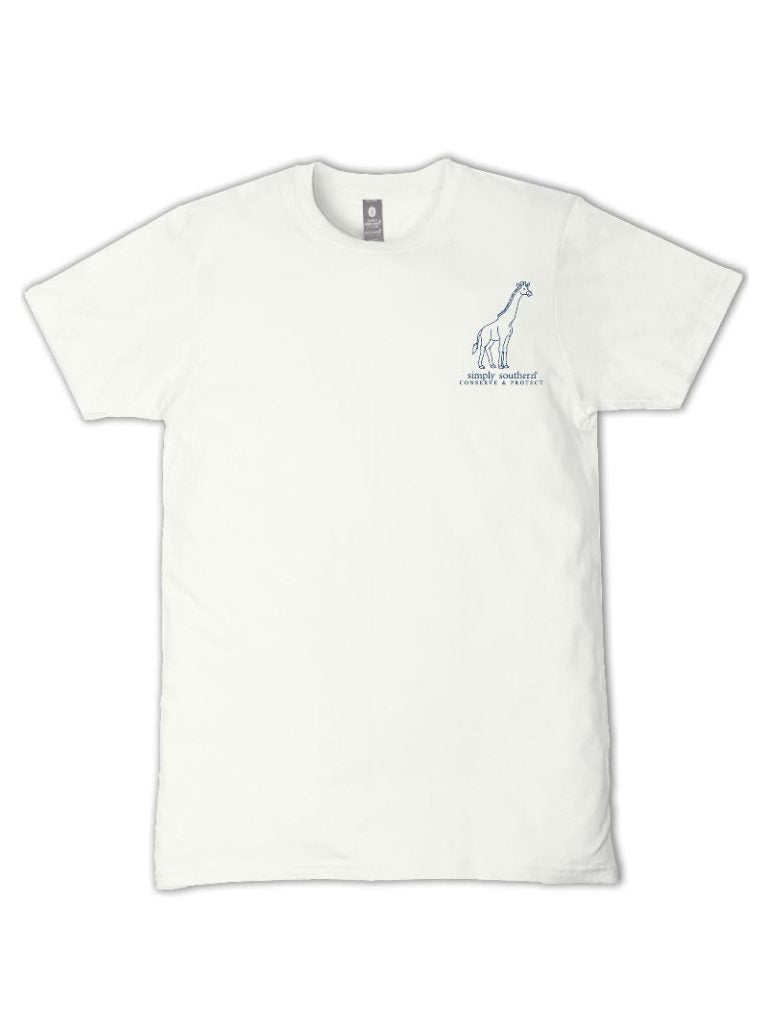 Simply Southern Giraffe Tracker Flower Oyster T-Shirt