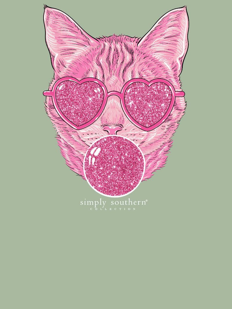 Simply Southern Sparkle Cat Long Sleeve Crew Sweatshirt