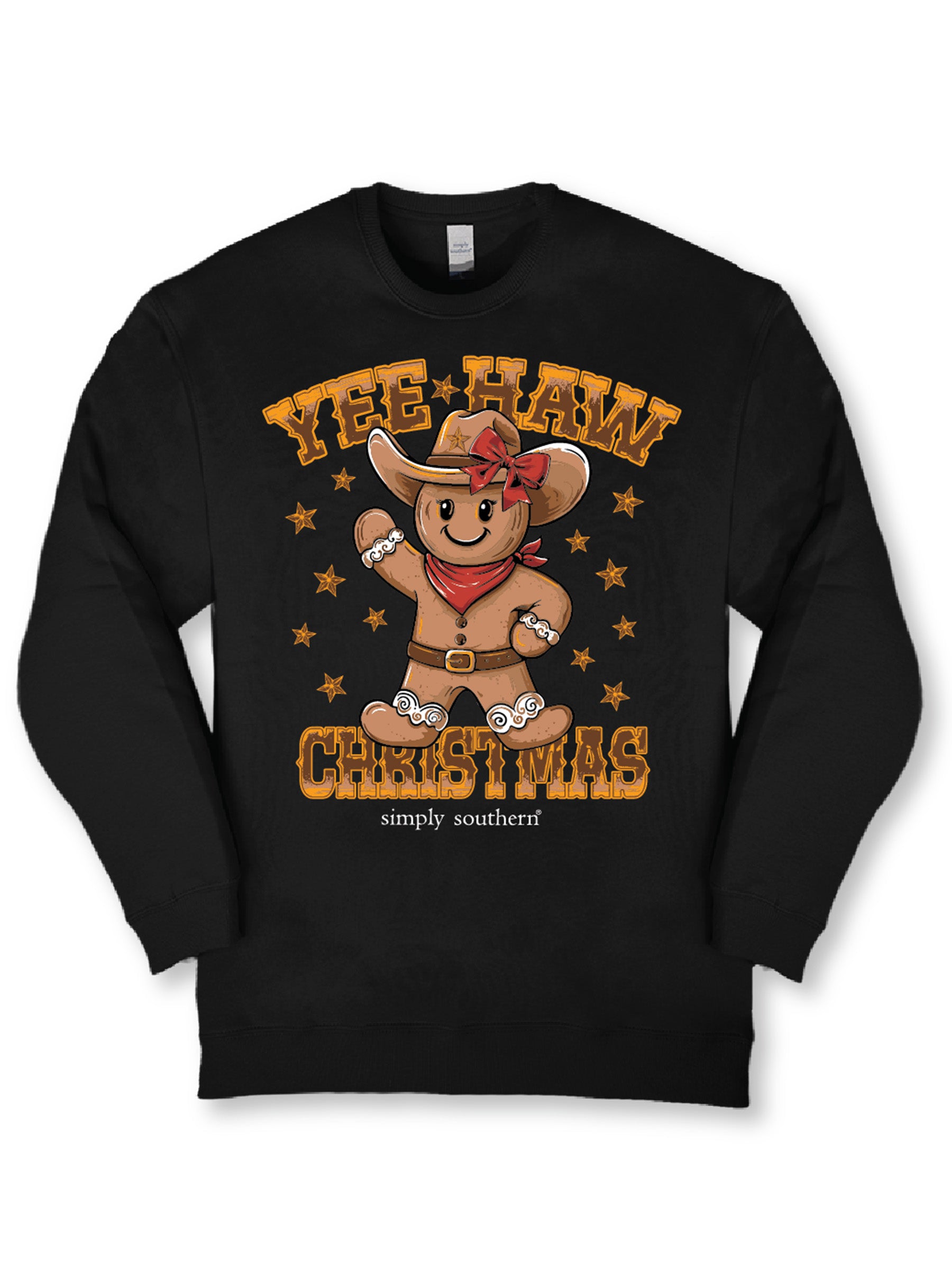 Simply Southern Western Gingerbread Holiday Long Sleeve Crew Sweatshirt