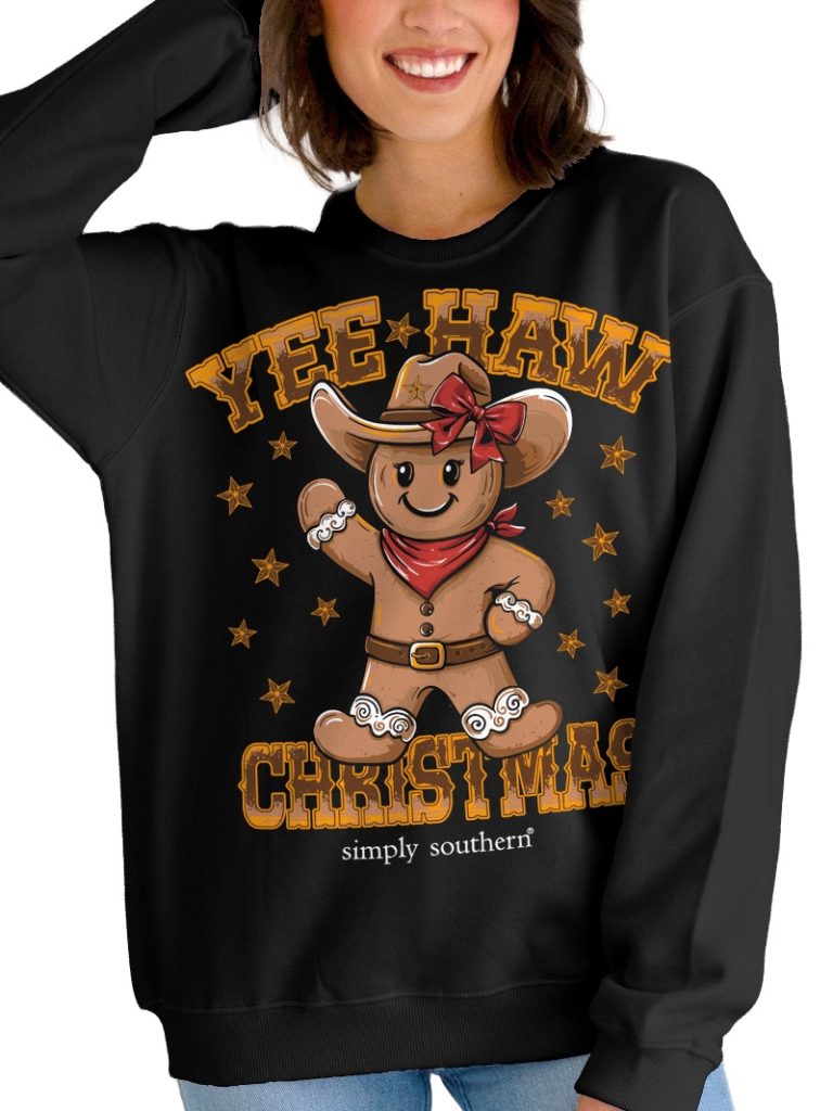 Simply Southern Western Gingerbread Holiday Long Sleeve Crew Sweatshirt