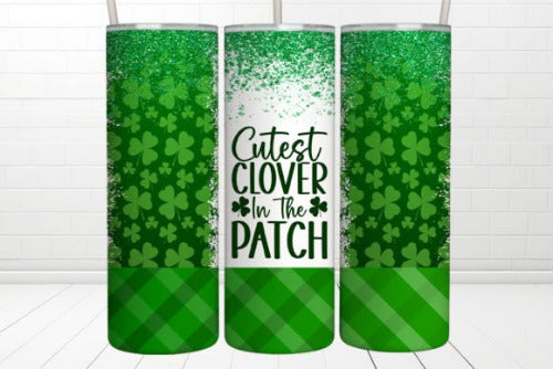 St. Patrick Cutest Clover 20 oz Skinny Tumbler Cup With Straw