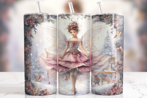 Christmas Sugar Plum Fairy Dancer Ballerina Faire 20 oz Skinny