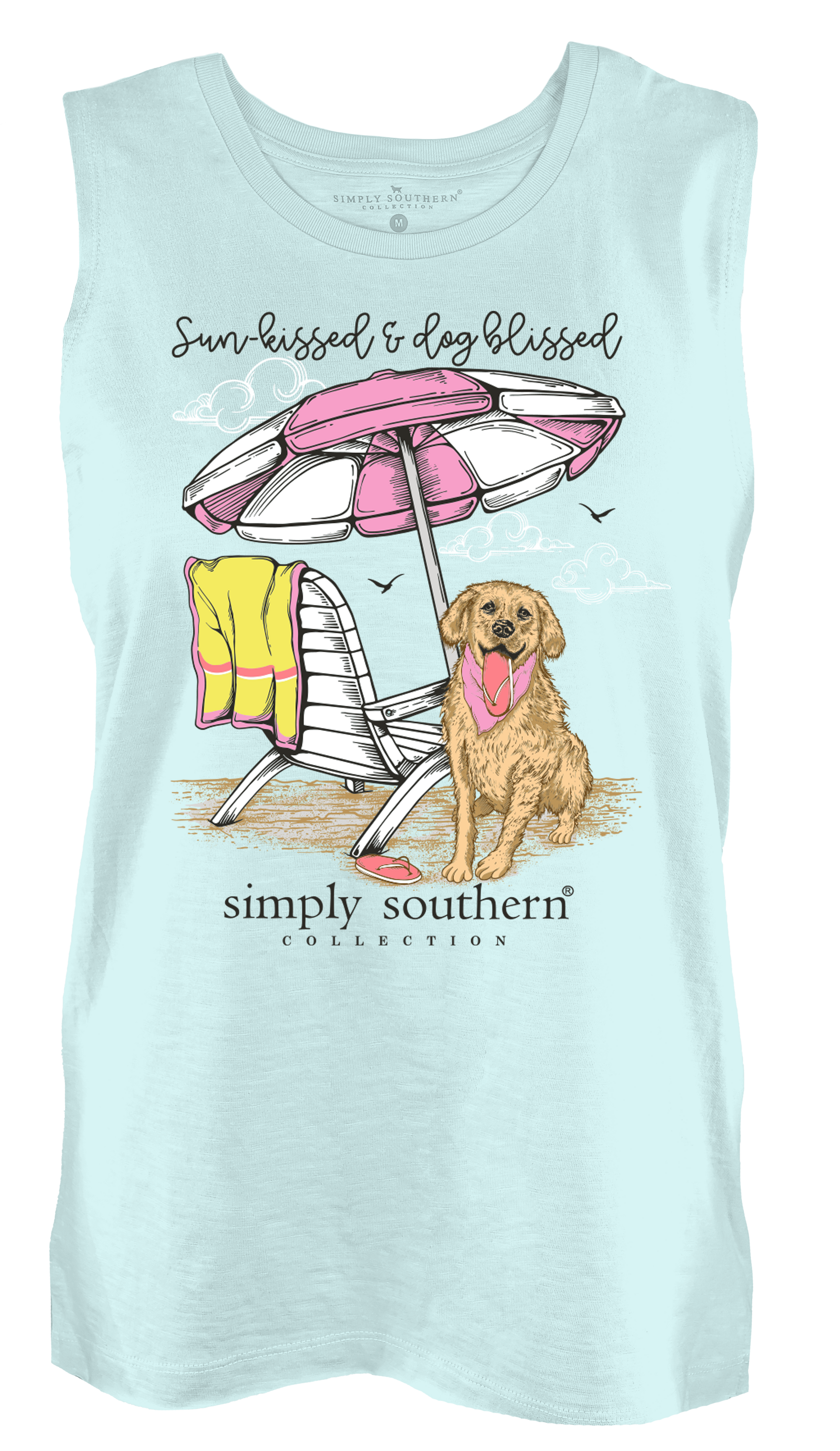 Simply Southern Beach Dog Splash Blue Tank Top