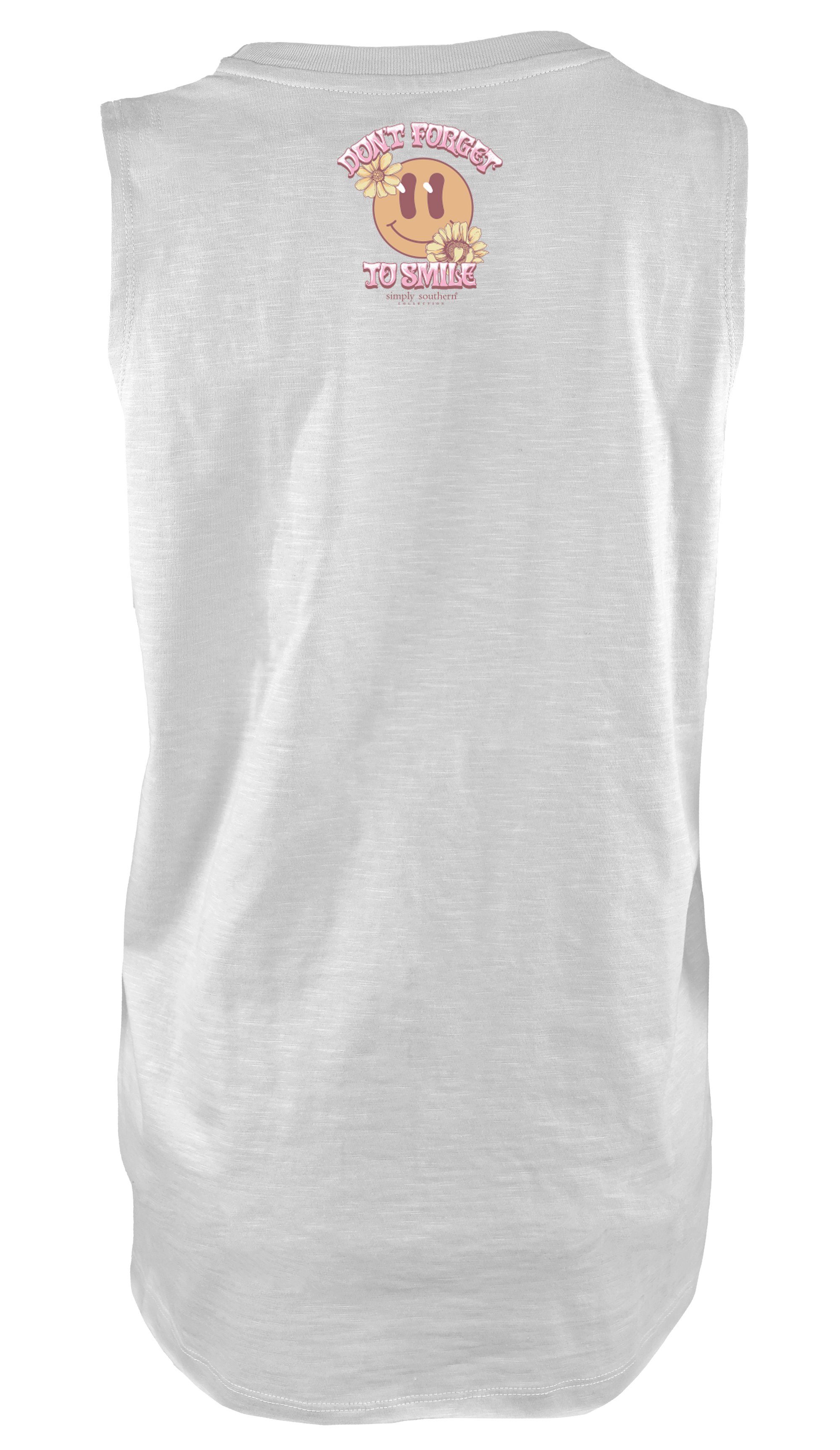 Simply Southern Forget To Smile Silver Tank Top