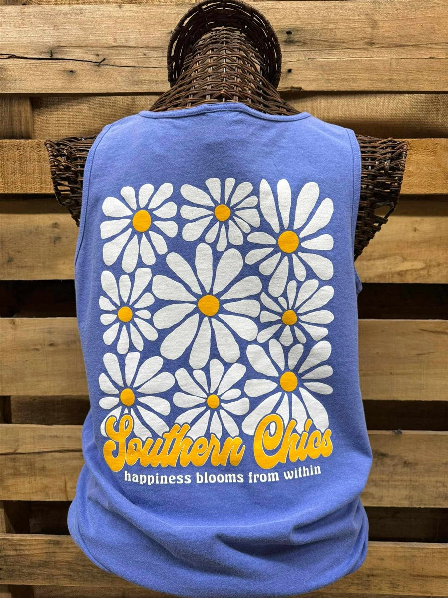 Southern Chics Happiness Blooms Comfort Colors Tank Top