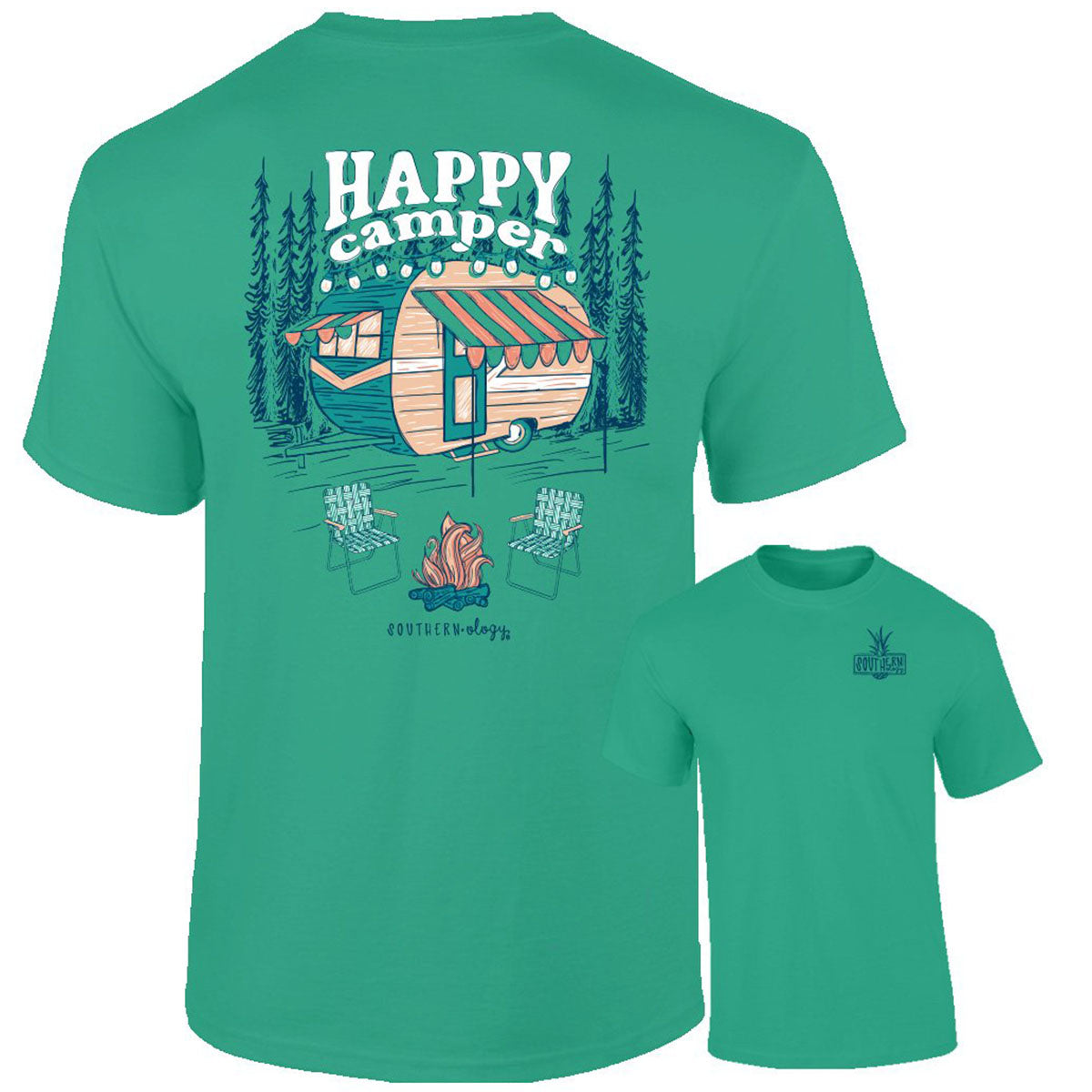 Southernology Happy Camper Comfort Colors T-Shirt Medium / Comfort Colors for woman