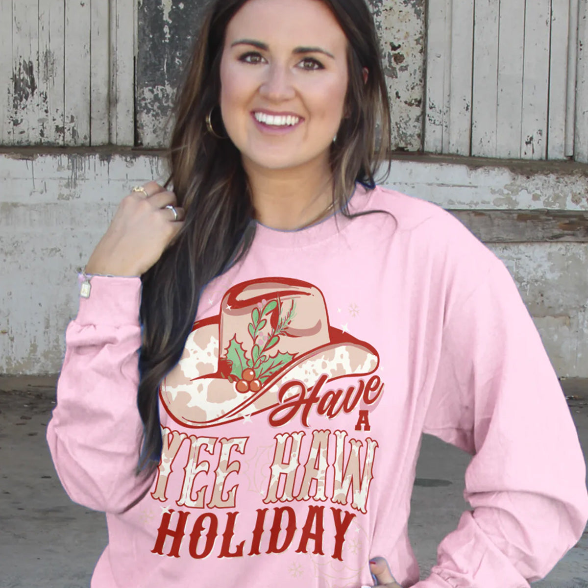 Girlie Girl Originals Yee Haw Holiday Long Sleeve T-Shirt