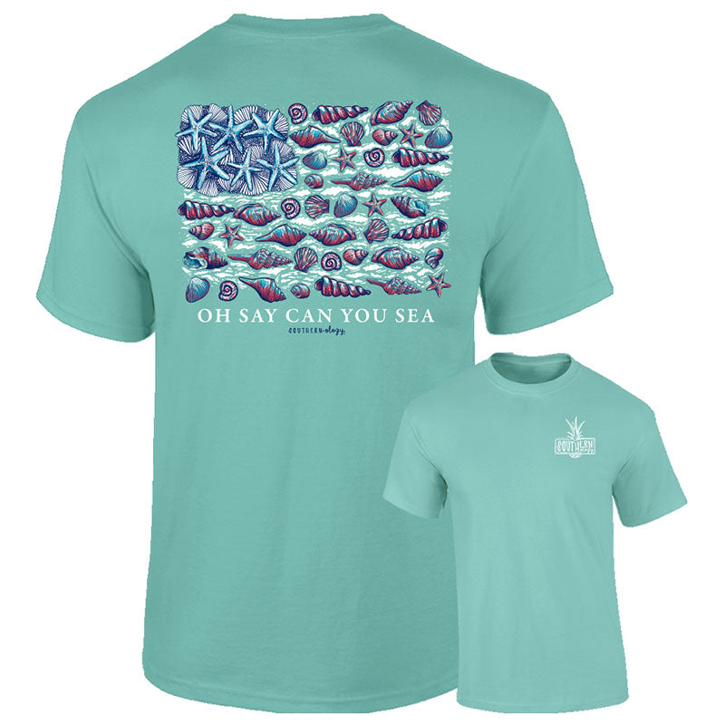 Southernology USA Seashell Flag Comfort Colors T-Shirt