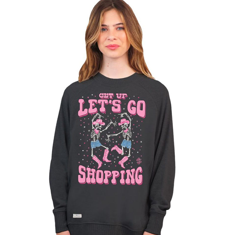 Simply Southern Let's Go Shopping Long Sleeve Crew Sweatshirt