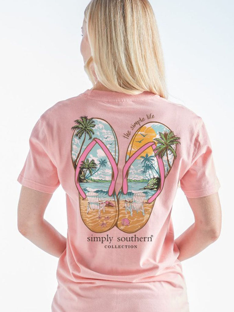 Simply Southern Sandals Beach Peach T-Shirt