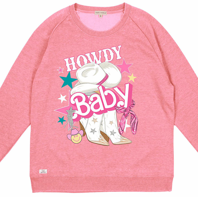 Simply Southern Howdy Baby Long Sleeve Crew Sweatshirt