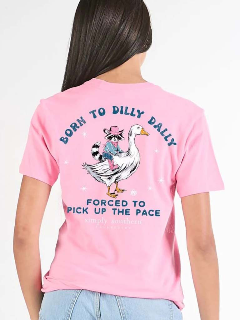 Simply Southern Dilly Raccoon Washed Pink T-Shirt