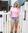 Simply Southern Preppy Sequins Flowers Top T-Shirt