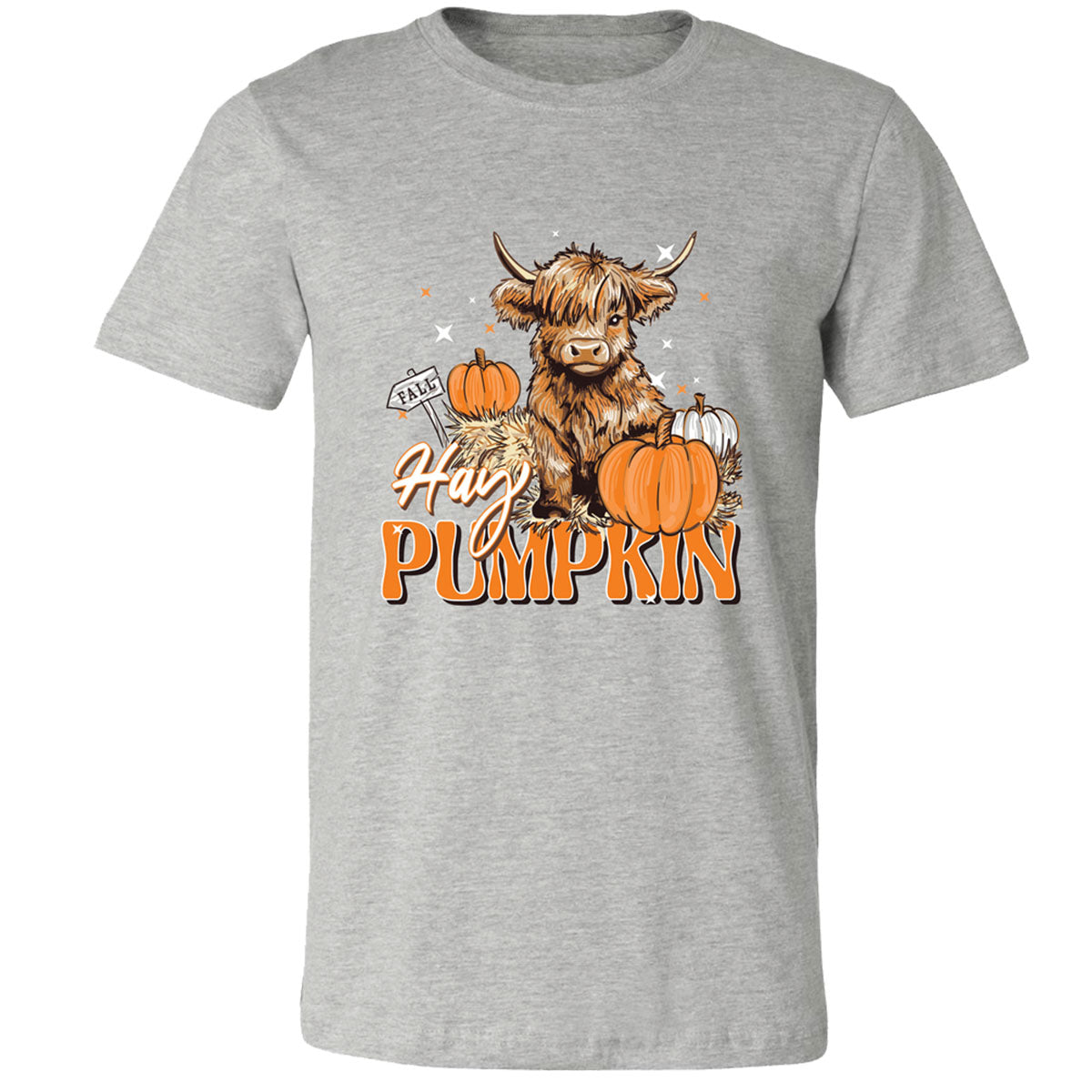 Girlie Girl Lulu Mac Hay Pumpkin Cow Fall Canvas T-Shirt