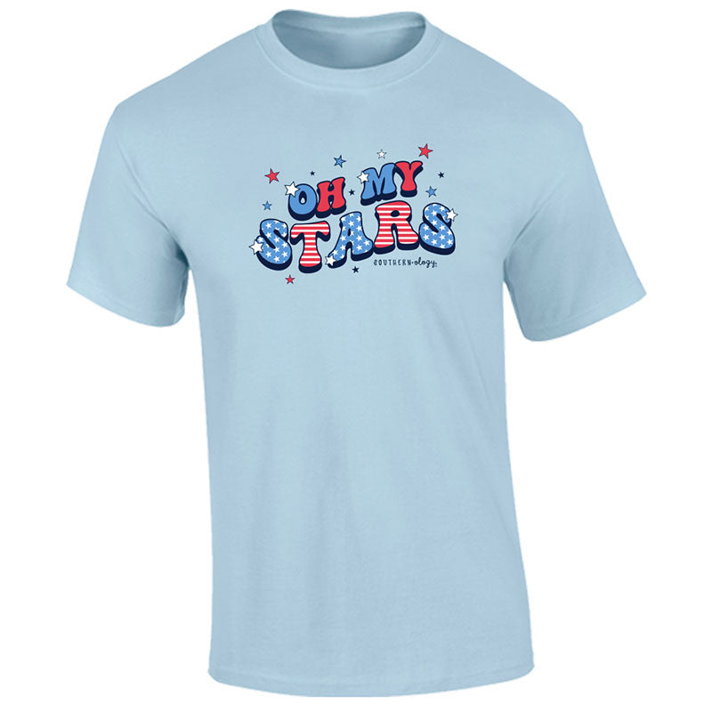 Southernology USA Striped Oh My Stars Statement Canvas T-Shirt