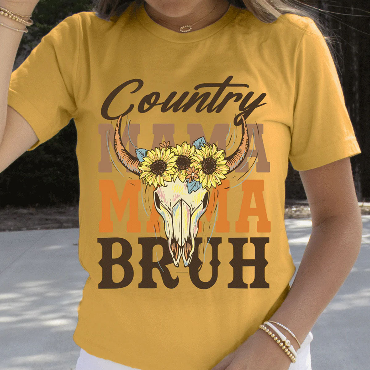 Girlie Girl Lulu Mac Country Mama Bruh Canvas T-Shirt