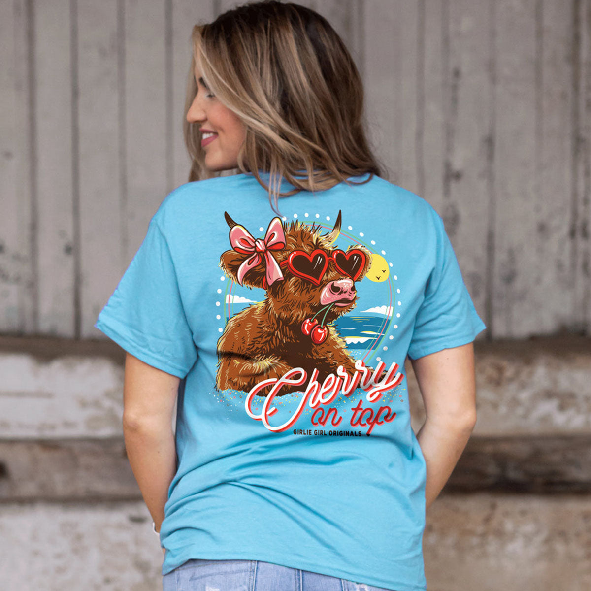 Girlie Girl Originals Cherry On Top Cow T-Shirt