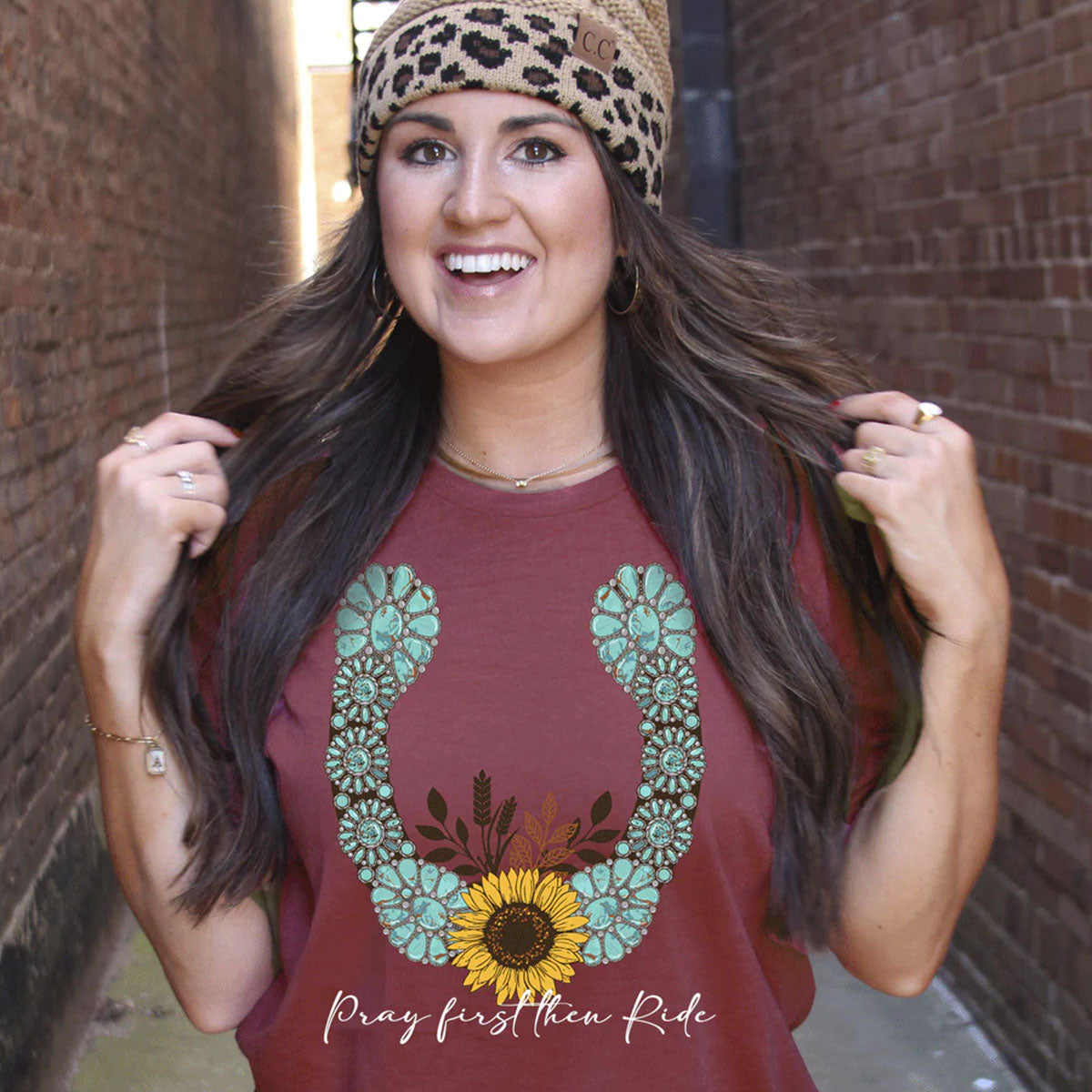 Girlie Girl Lulu Mac Concho Horseshoe Canvas T-Shirt