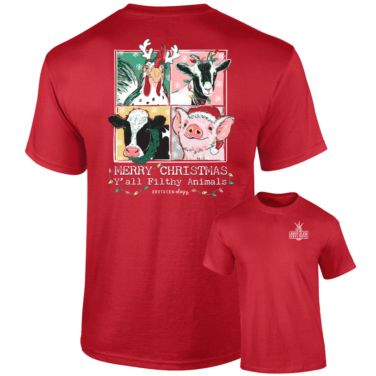 Southernology Filthy Animals Christmas Comfort Colors T-Shirt
