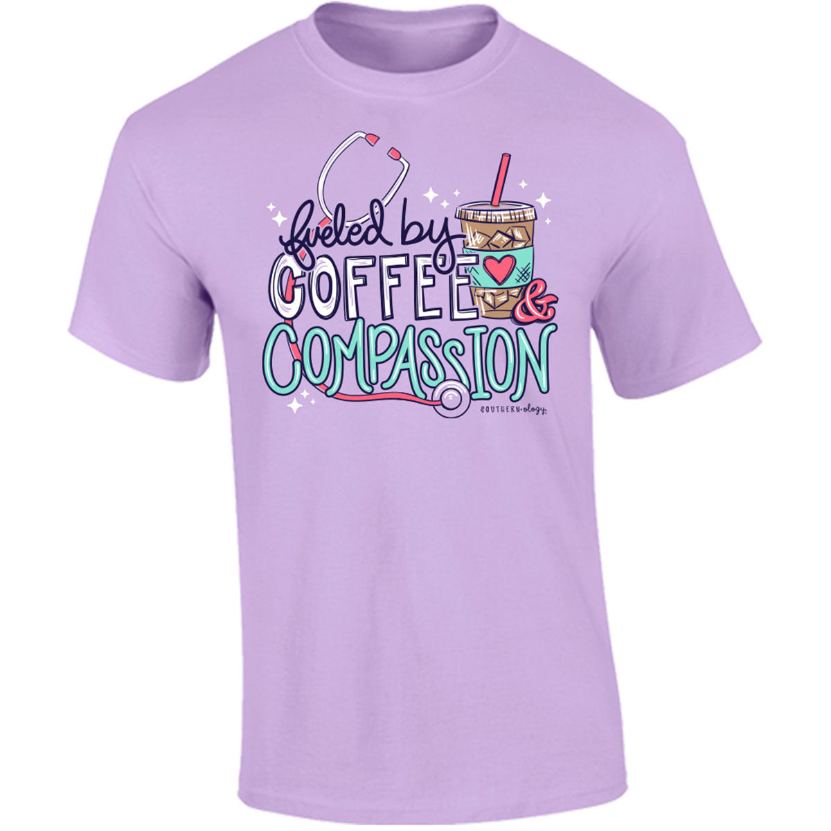 Southernology Coffee and Compassion Scrub Comfort Colors T-Shirt
