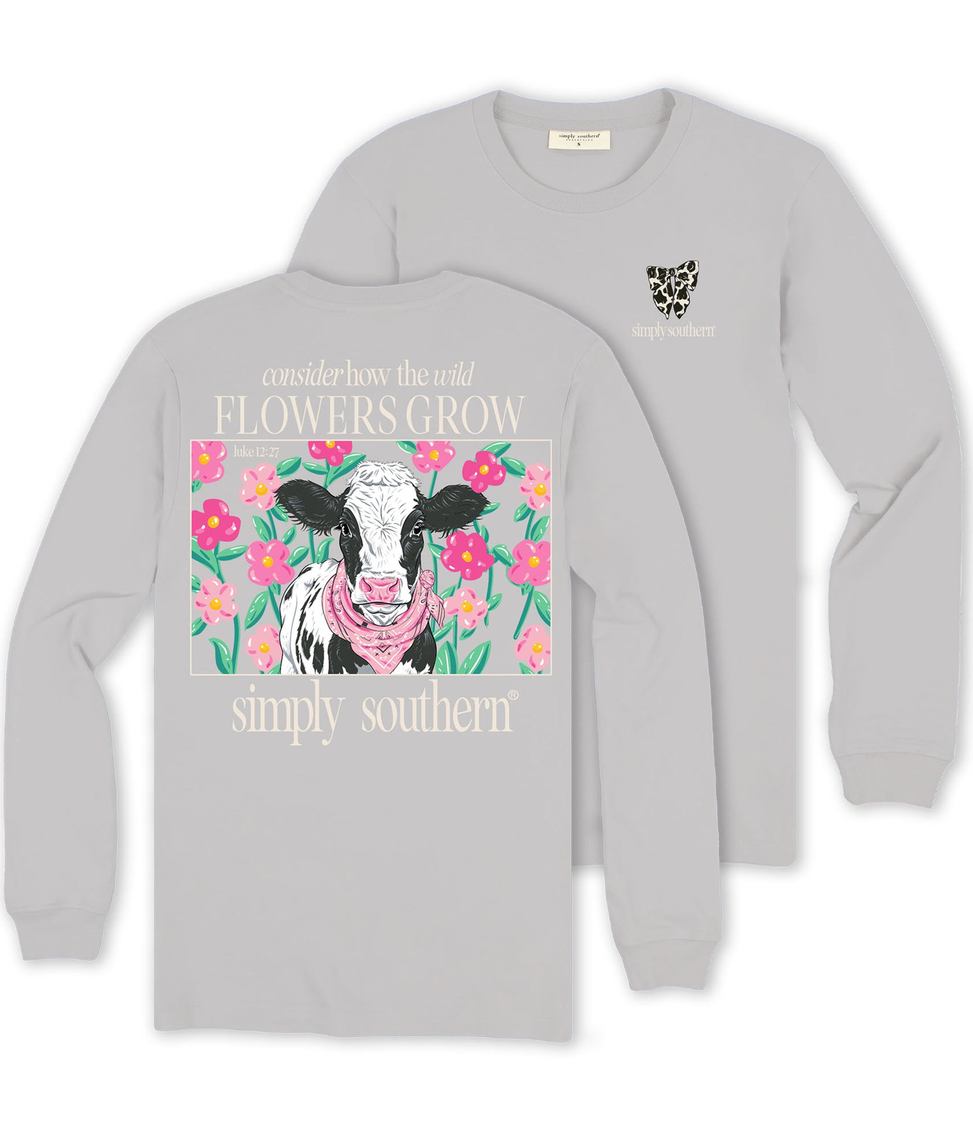 Simply Southern Flowers Grow Cow Long Sleeve T-Shirt