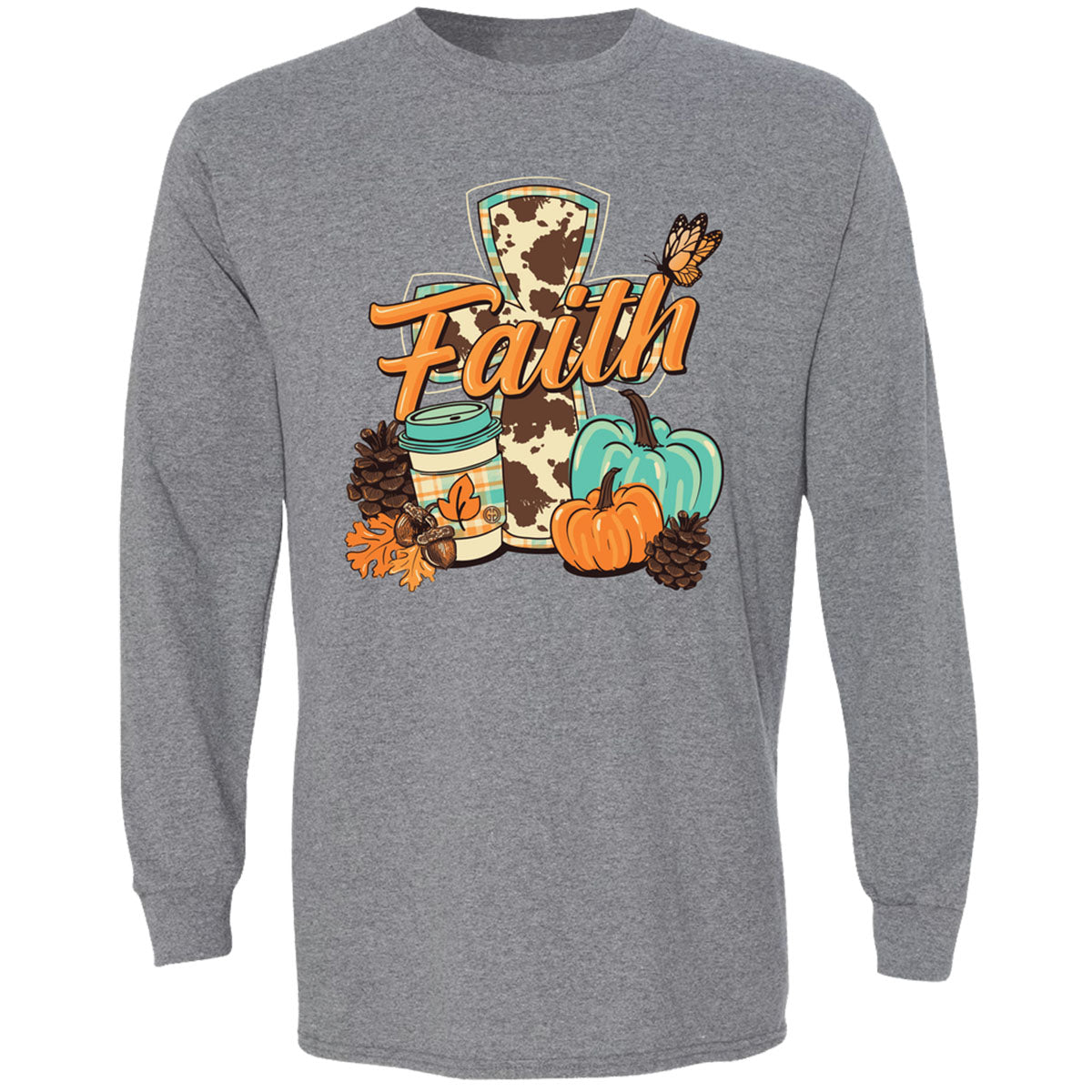 Girlie Girl Originals Fall Faith Pumpkin Long Sleeves T Shirt