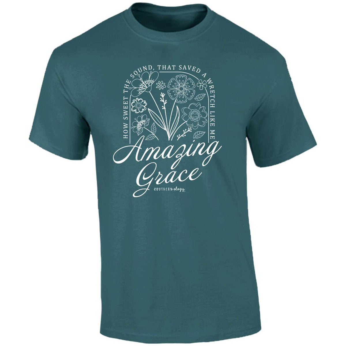 Southernology Floral Amazing Grace Comfort Colors T-Shirt