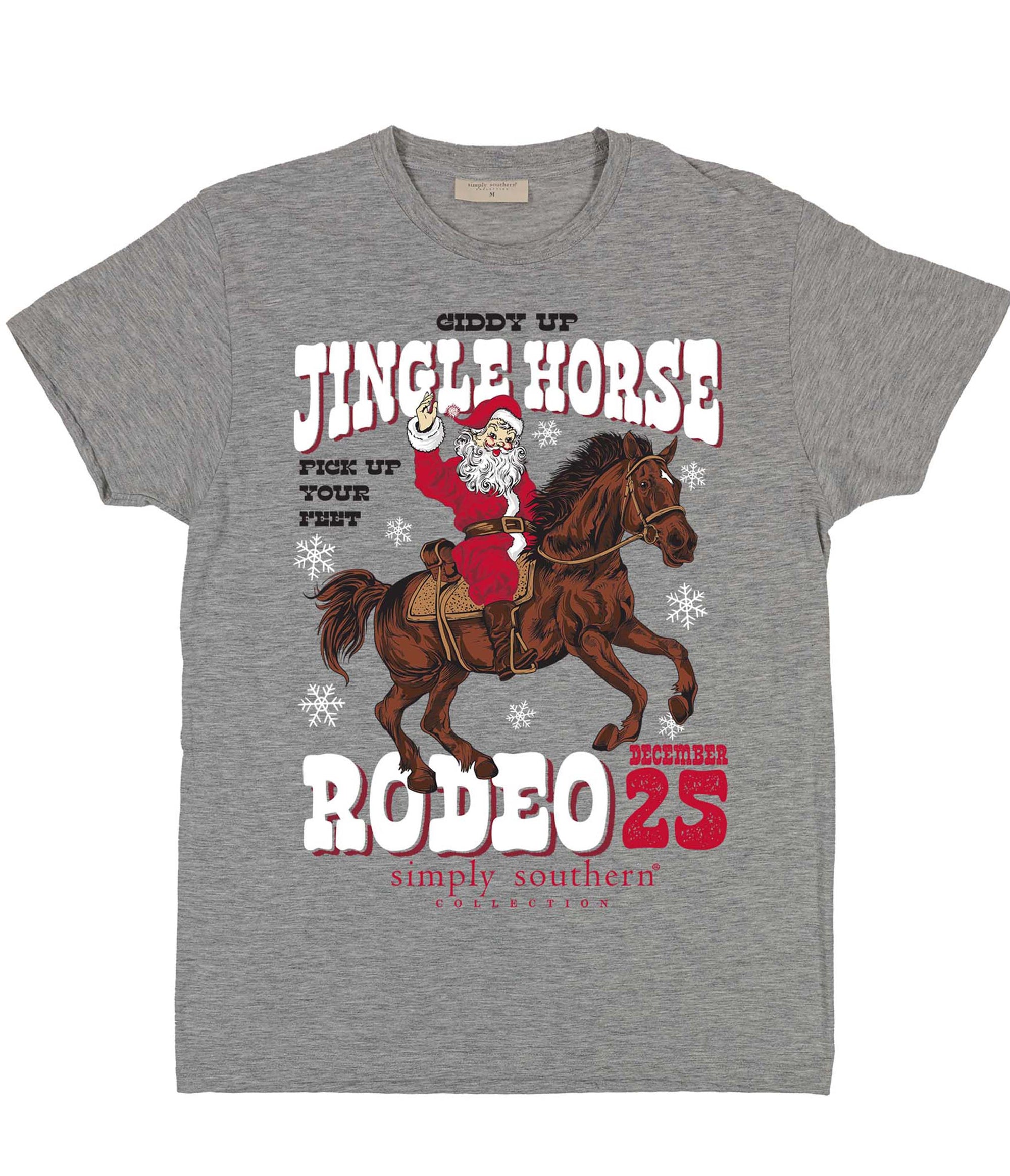 Simply Southern Giddy Up Jingle Horse Holiday T-Shirt
