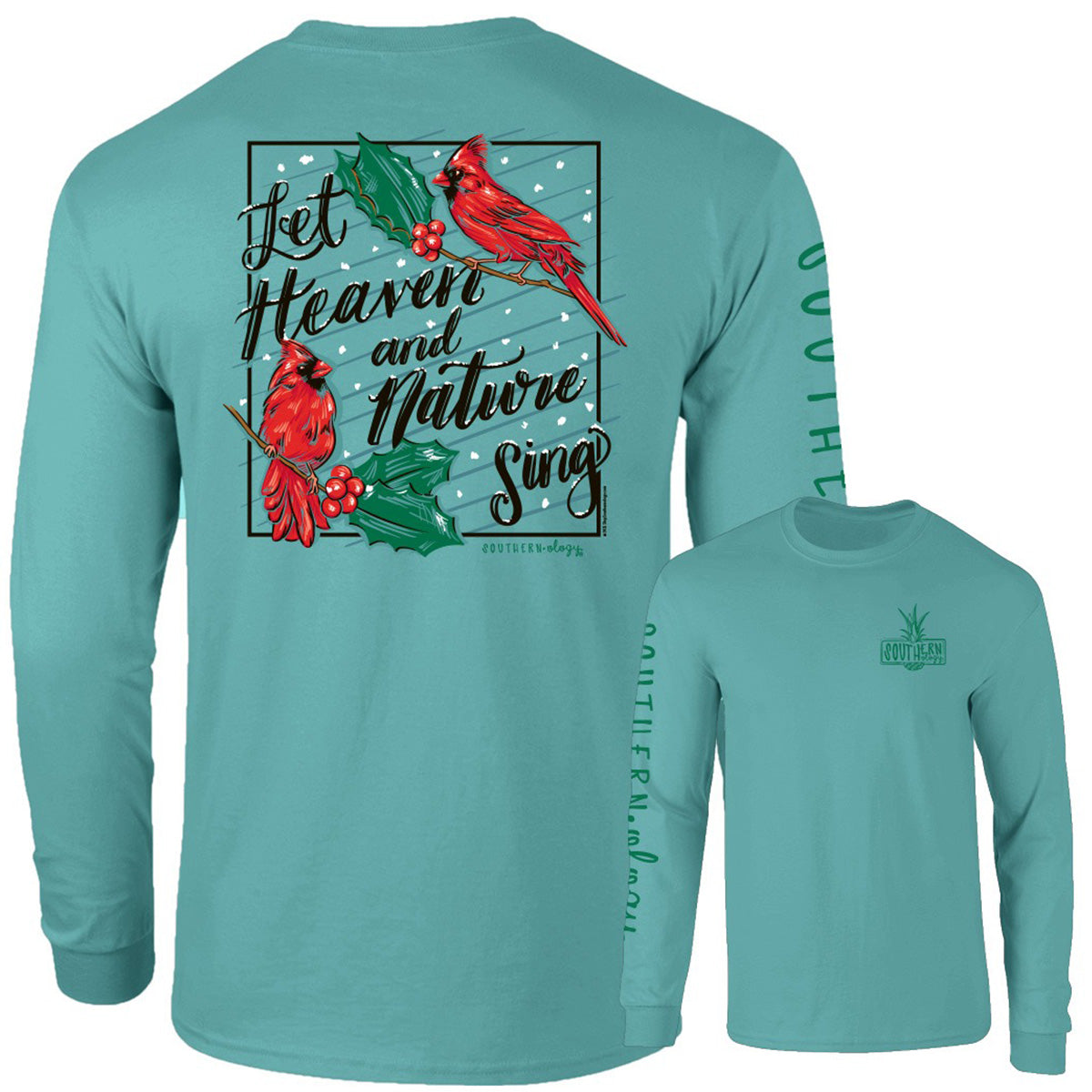 Southernology Heaven and Nature Sing Holiday Comfort Colors Long Sleeve T-Shirt