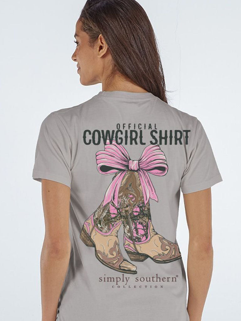 Simply Southern Cowgirl Boots Bow T-Shirt