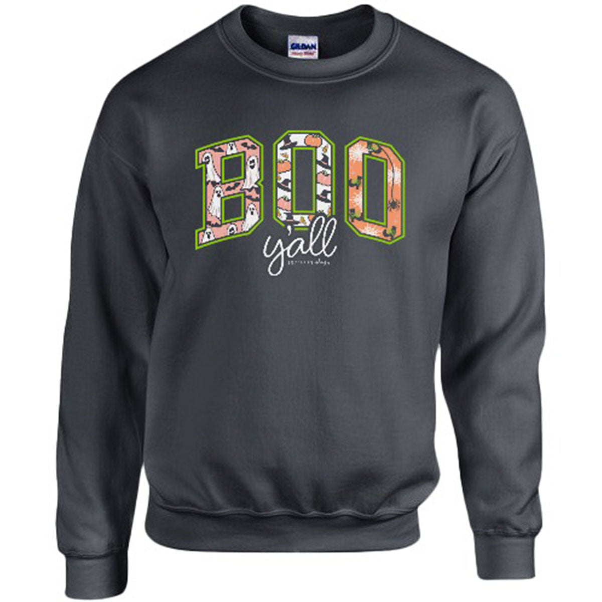 Southernology Boo Y'all Pattern Fall Crewneck Sweatshirt