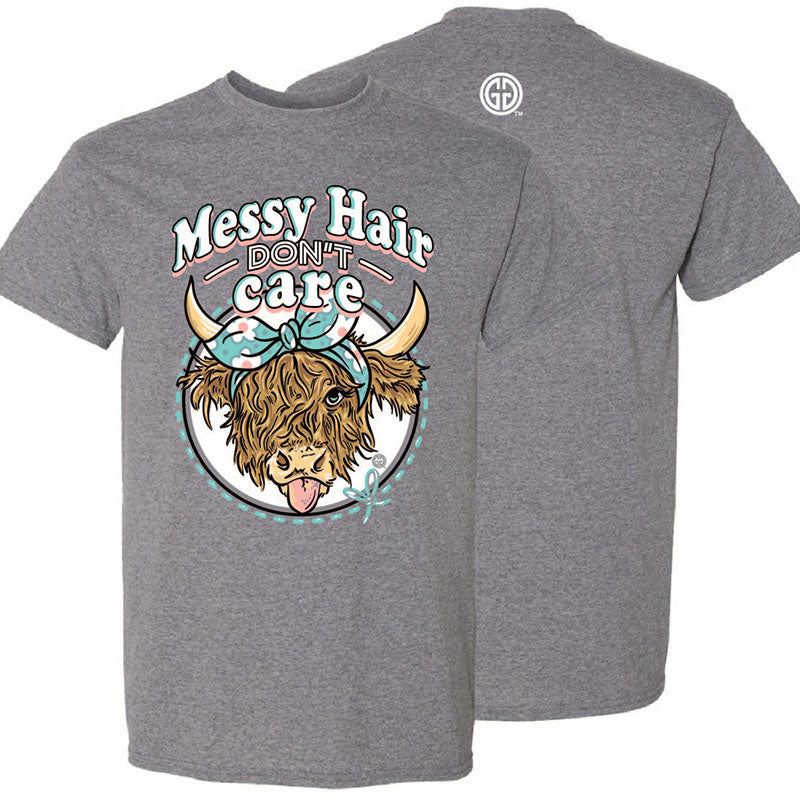 Girlie Girl Originals Messy Hair Highland Cow T-Shirt