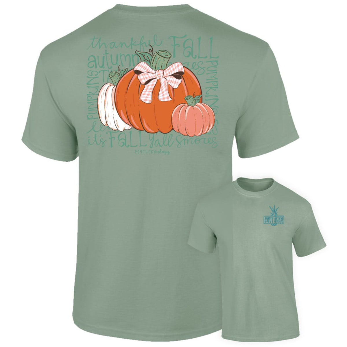 Southernology Happy Fall Pumpkin Bow Comfort Colors T-Shirt