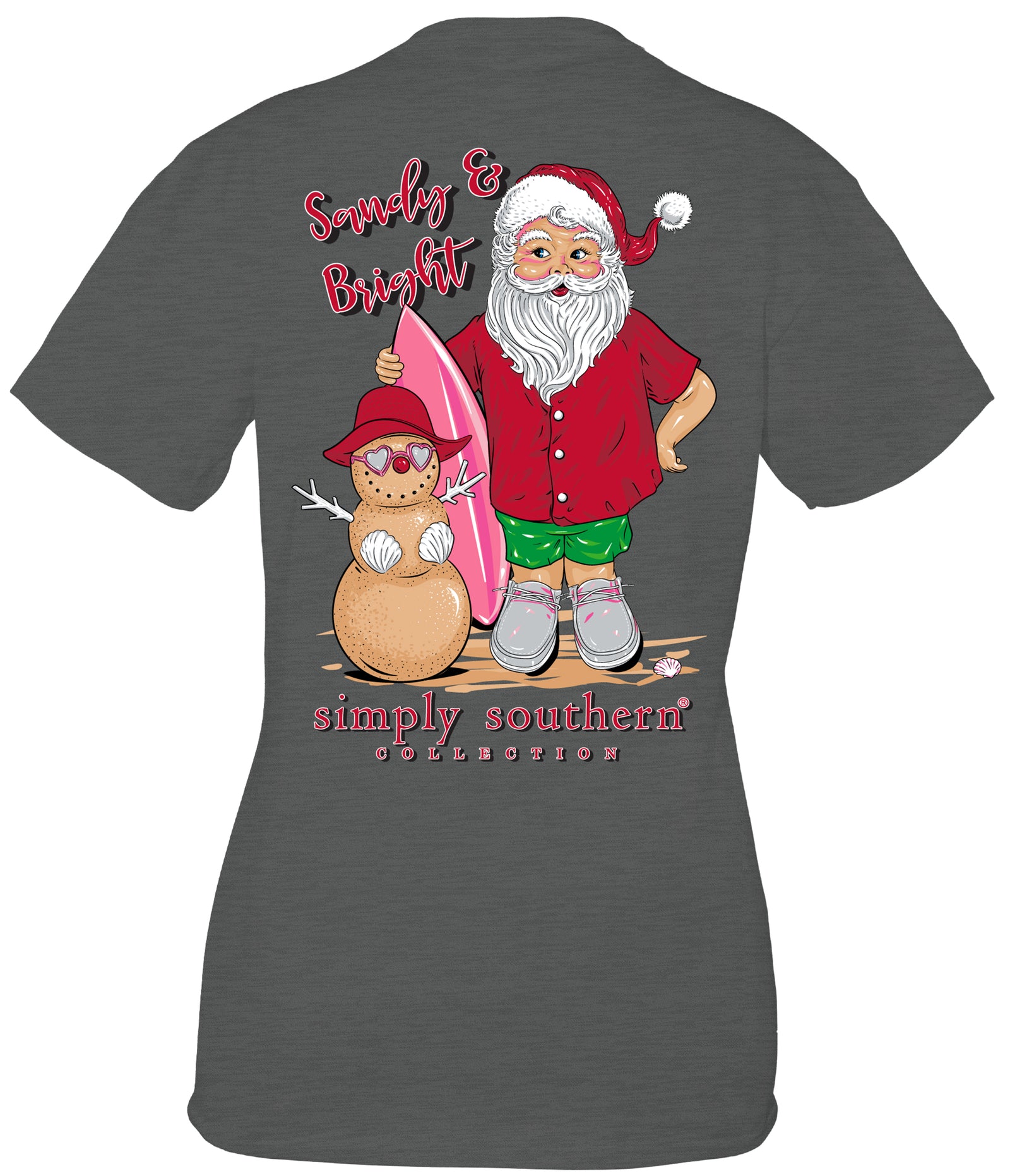 SALE Simply Southern Sandy & Bright Santa Holiday T-Shirt
