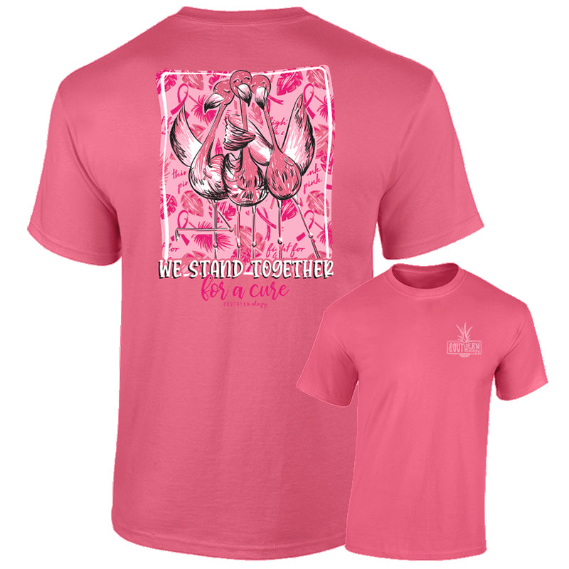 Southernology Cancer Stand Together Flamingo Comfort Colors T-Shirt