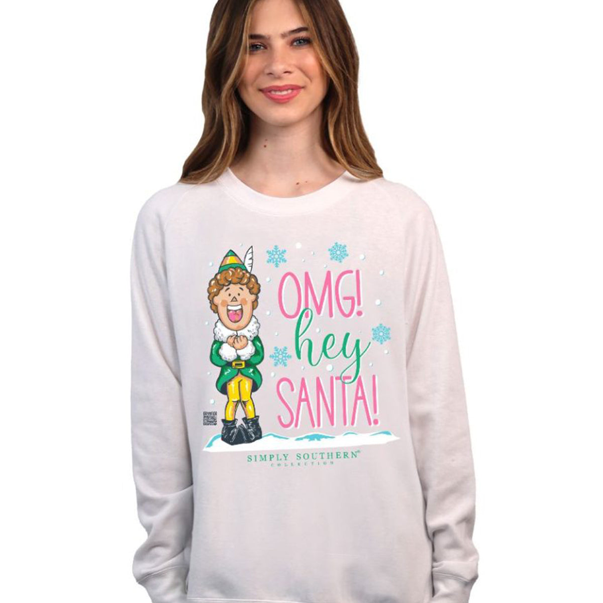 Simply Southern omg Santa Holiday Long Sleeve Crew Sweatshirt