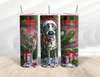 Christmas Funny Dog Whippet 20 oz Skinny Tumbler Cup With Straw