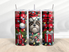 Christmas Funny Dog Shih Tzu 20 oz Skinny Tumbler Cup With Straw