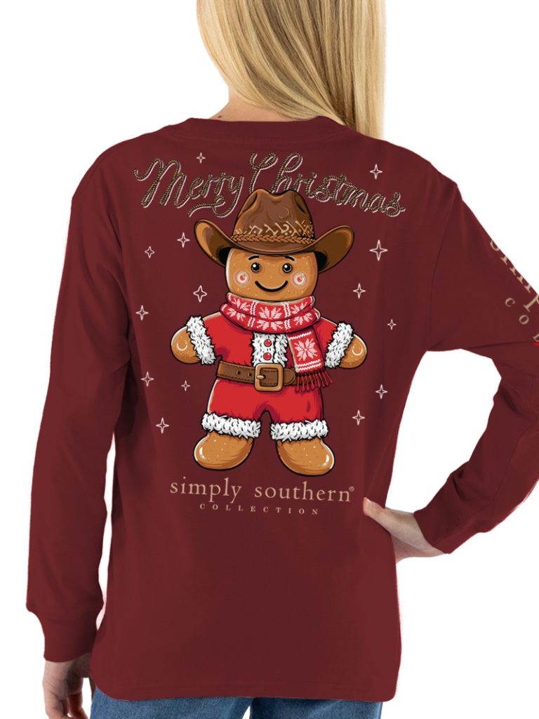 Simply Southern Christmas Cowboy Holiday Long Sleeve T-Shirt