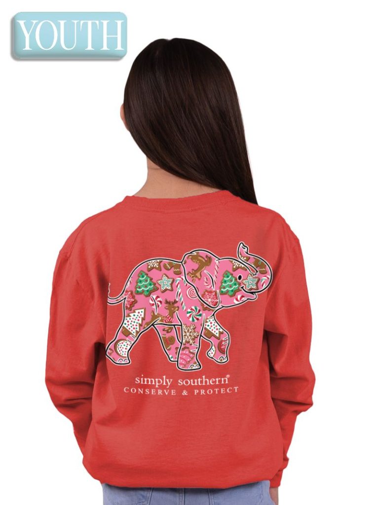 Simply Southern Elephant Tracker Cookie Holiday Long Sleeve T-Shirt