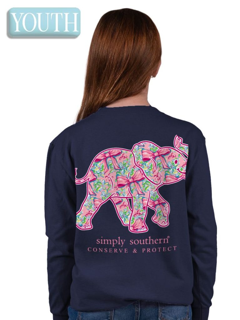 Simply Southern Elephant Tracker Bow Eclipse Long Sleeve T-Shirt