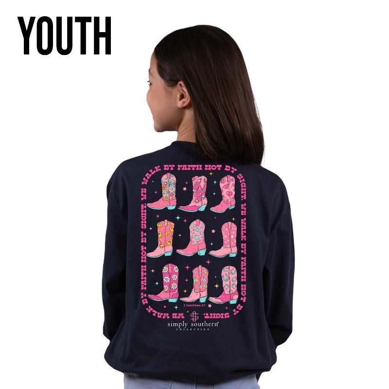 Simply Southern Walk By Faith Boots Long Sleeve T-Shirt
