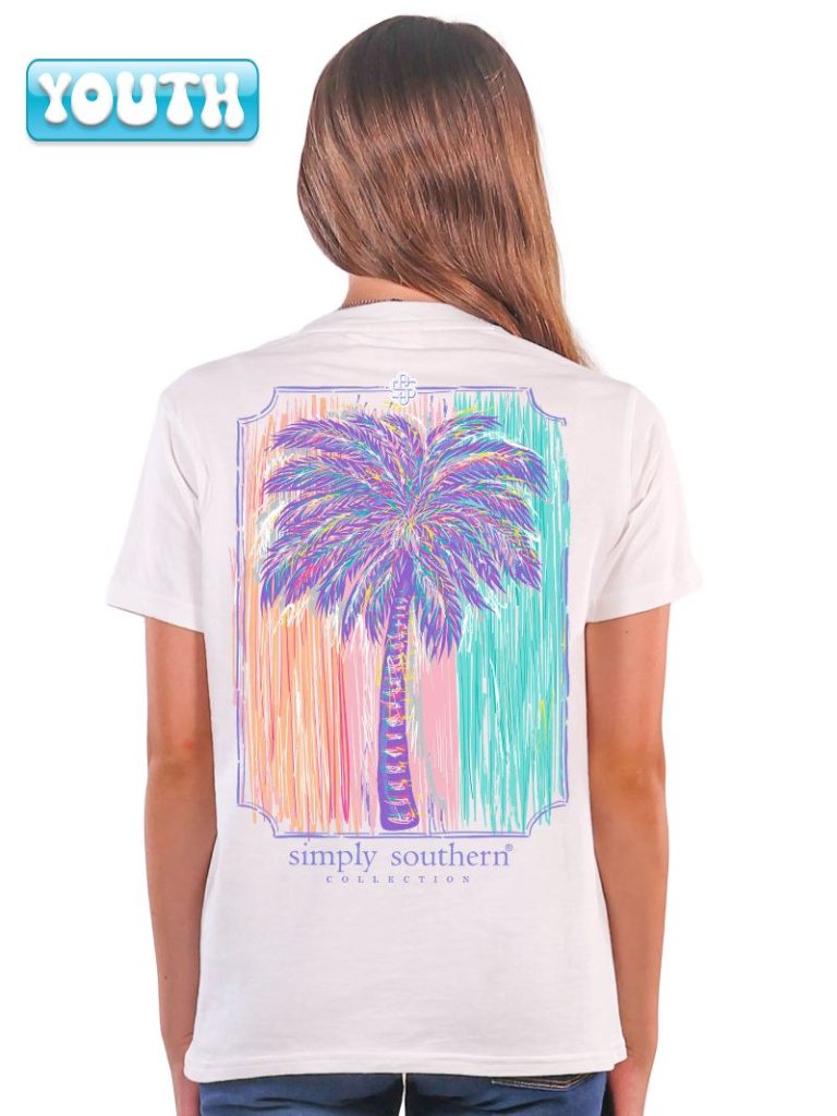 Simply Southern Palm Tree White T-Shirt