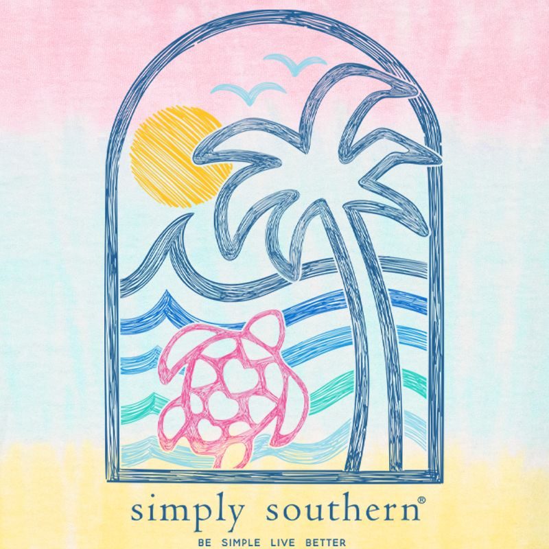 Simply Southern Seaview Turtle Palm Tie Dye T-Shirt
