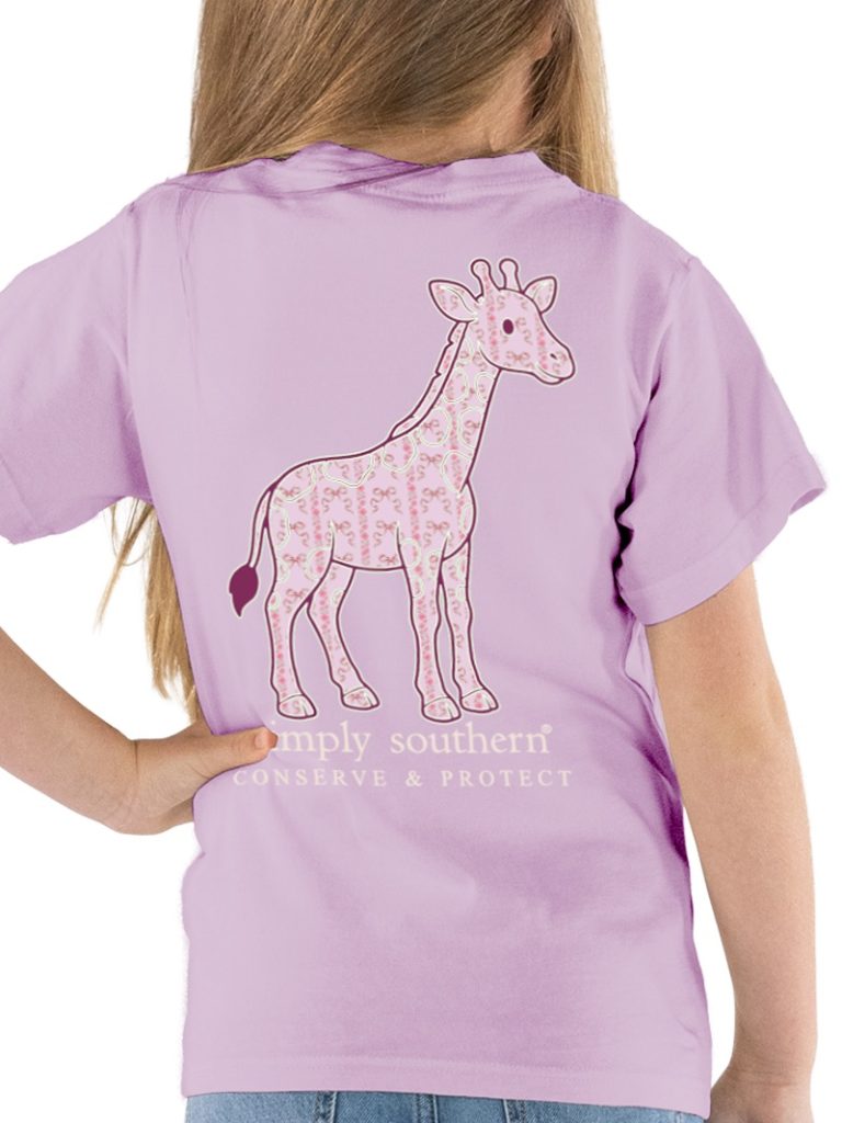 Simply Southern Giraffe Tracker Floral Pattern T-Shirt