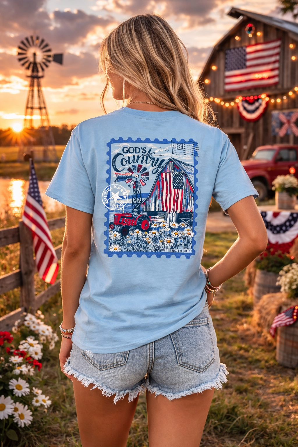 Southern Couture Classic Gods Country Barn USA T-Shirt
