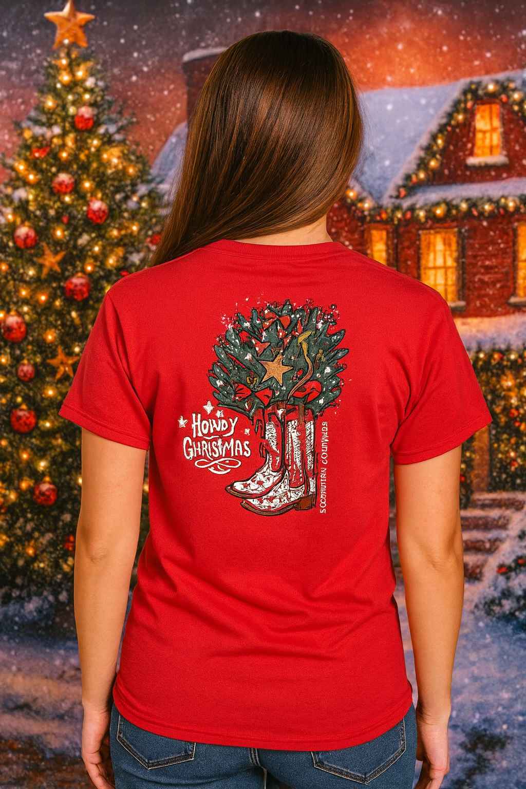Southern Couture Classic Howdy Christmas T-Shirt