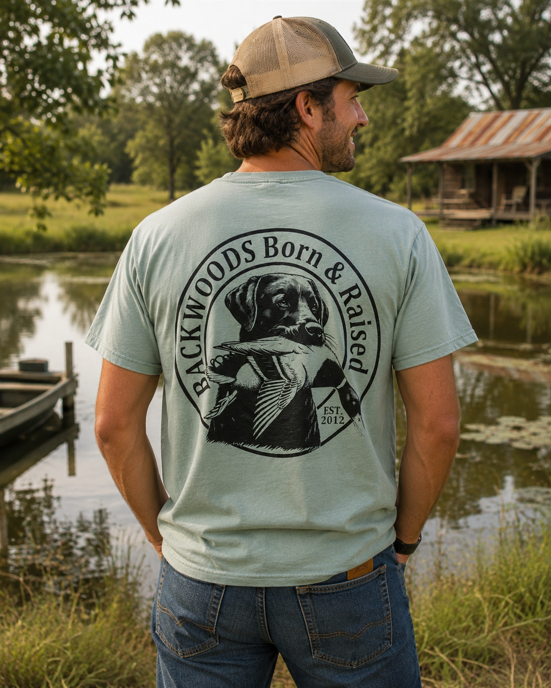 Backwoods Born & Raised Lab Duck Comfort Colors Unisex T-Shirt