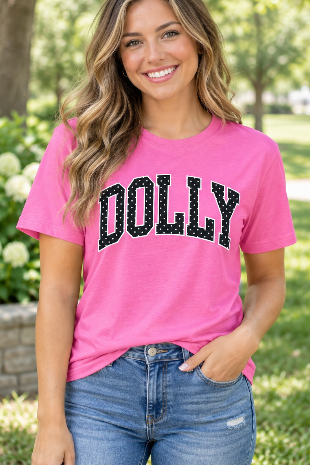 Southern Couture Polka Dot Dolly Comfort Colors T-Shirt