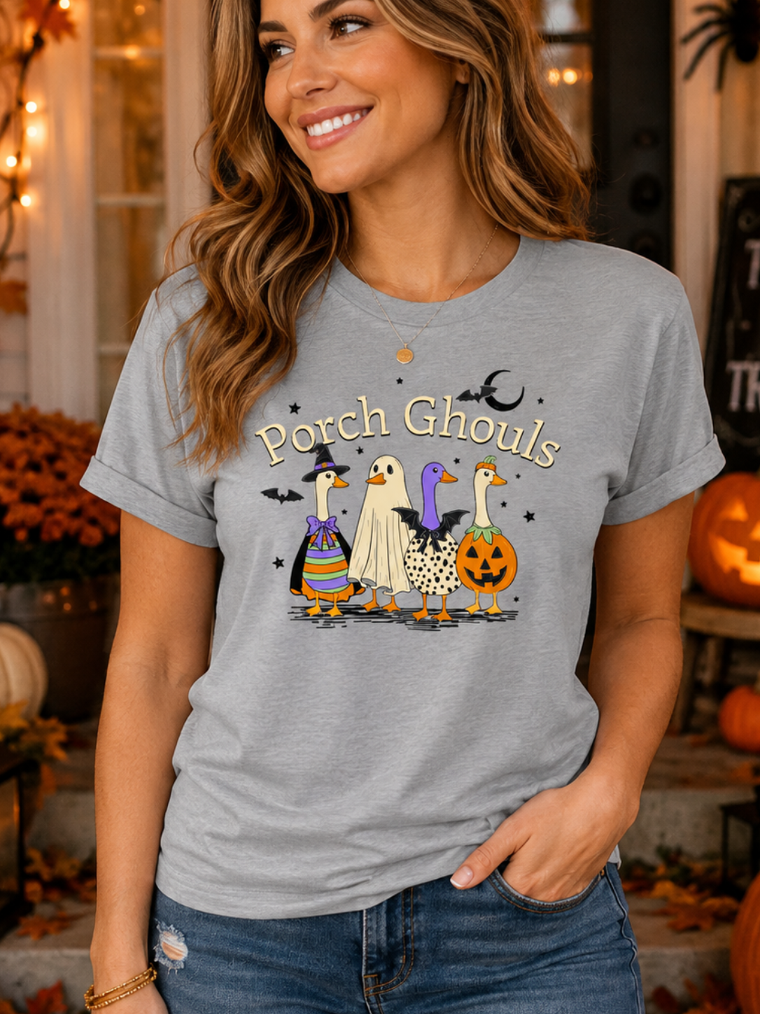 Southernology Porch Ghouls Fall Comfort Colors T-Shirt